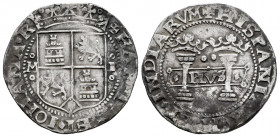 Charles-Joanna (1504-1555). 2 reales. (1541-1542). México. M-P. (Cal-91). Ag. 6,65 g. Early Series. Variant with rhombus inside the cartouche. Full le...