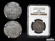 Charles-Joanna (1504-1555). 4 reales. México. R (Rincon). (Cal-115). (Km-16). Ag. Early Series. Assayer on ovberse. Slabbed by NGC as XF 40. Rare. NGC...
