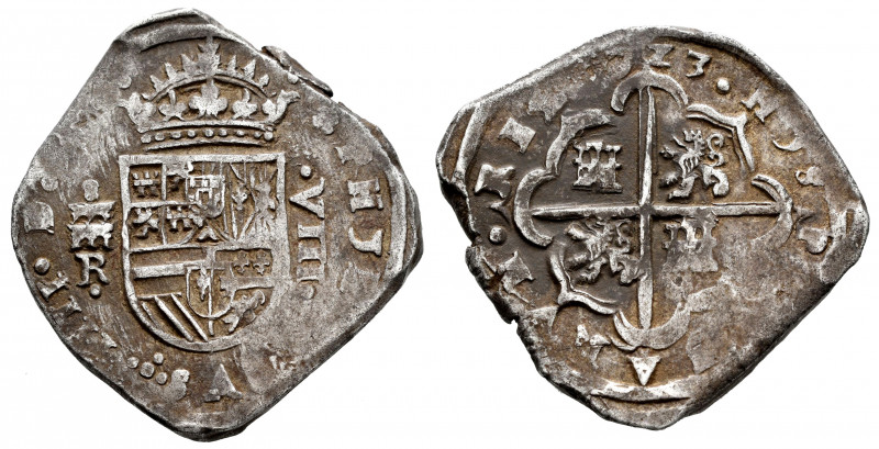 Philip IV (1621-1665). 8 reales. 1623. Segovia. R. (Cal-1571). Ag. 26,94 g. VIII...