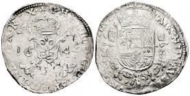 Philip IV (1621-1665). 1 patagon. 1645. Bruges. (Vti-790). (Vanhoudt-646.BG). Ag. 27,96 g. Attractive. Almost XF. Est...200,00. 


 SPANISH DESCRIP...