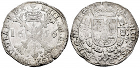 Philip IV (1621-1665). 1 patagon. 1656. Brussels. (Vti-1025). (Vanhoudt-645.BS). Ag. 28,01 g. Some original luster remaining. Choice VF/VF. Est...200,...