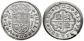 Philip V (1700-1746). 2 reales. 1722. Sevilla. J. (Cal-980). Ag. 5,92 g. Magnificent piece. Rare in this condition. Almost MS. Est...250,00. 


 SP...
