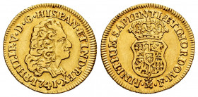 Philip V (1700-1746). 1 escudo. 1741. Madrid. JF. (Cal-1720). Au. 3,32 g. Rare. Choice VF. Est...375,00. 


 SPANISH DESCRIPTION: Felipe V (1700-17...