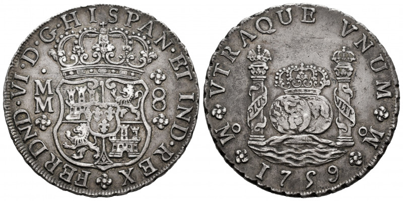 Ferdinand VI (1746-1759). 8 reales. 1759. México. MM. (Cal-495). Ag. 26,98 g. Be...