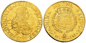 Ferdinand VI (1746-1759). 8 escudos. 1756. Lima. JM. (Cal-771). (Cal-584). Au. 26,92 g. Without value indication. Planchet flaws on obverse. It retain...