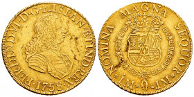 Ferdinand VI (1746-1759). 8 escudos. 1758. Lima. JM. (Cal-774). (Cal onza-587). Au. 26,94 g. Without value indication. Planchet flaws on obverse. Adju...