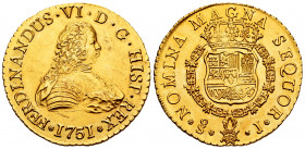 Ferdinand VI (1746-1759). 8 escudos. 1751. Santiago. J. (Cal-822). (Cal onza-644). Au. 27,03 g. Very well minted. Beautiful colour. Rare. Almost MS/Mi...