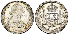 Charles III (1759-1788). 2 reales. 1781. México. FF. (Cal-670). Ag. 6,74 g. It retains some minor luster. Rare in this condition. AU. Est...240,00. 
...