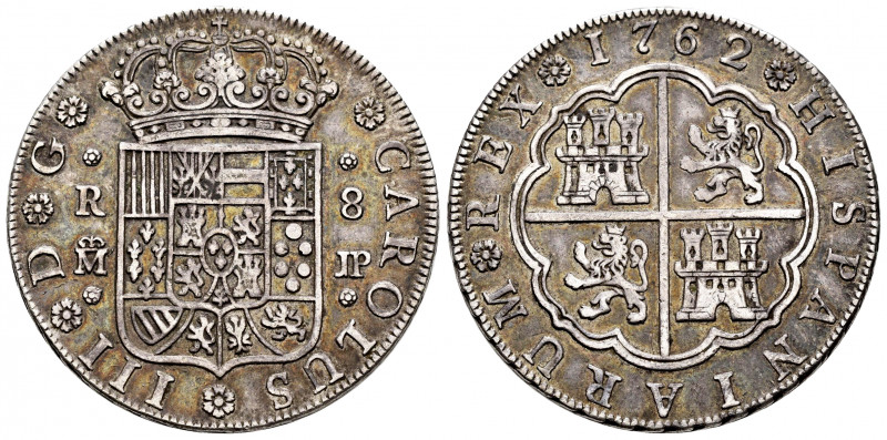 Charles III (1759-1788). 8 reales. 1762. Madrid. JP. (Cal-1061). Ag. 26,66 g. To...