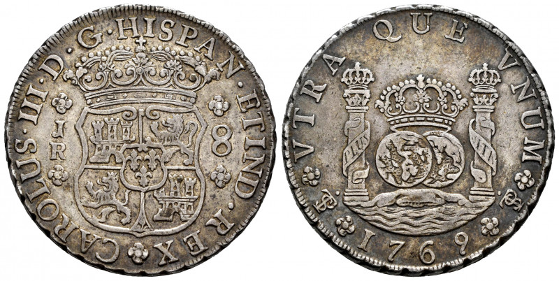 Charles III (1759-1788). 8 reales. 1769. Potosí. JR. (Cal-1164). Ag. 26,89 g. St...