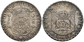 Charles III (1759-1788). 8 reales. 1769. Potosí. JR. (Cal-1164). Ag. 26,89 g. Straight 9. Tone. Scarce. Choice VF/Almost XF. Est...750,00. 


 SPAN...