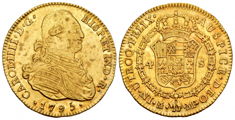 Charles IV (1788-1808). 4 escudos. 1795. Madrid. MF. (Cal-1478). Au. 13,45 g. Or...