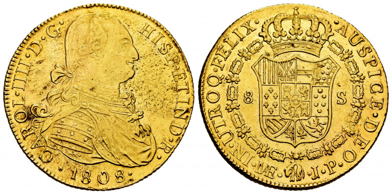 Charles IV (1788-1808). 8 escudos. 1808. Lima. JP. (Cal-1616). (Cal 2019-1007). ...