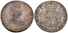 Ferdinand VII (1808-1833). 8 reales. 1819. Guatemala. M. (Cal-1234). Ag. 26,97 g. Minor nicks on edge. Gorgeous old cabinet patina. Almost XF/XF. Est....