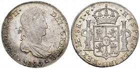 Ferdinand VII (1808-1833). 8 reales. 1820. Lima. JP. (Cal-1253). Ag. 27,12 g. Soft tone. Original luster. Attractive specimen. Rarely encountered this...