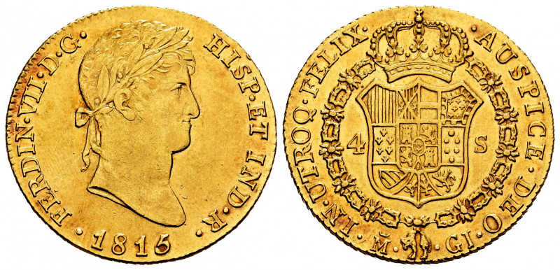 Ferdinand VII (1808-1833). 4 escudos. 1816. Madrid. GJ. (Cal-1711). Au. 13,52 g....