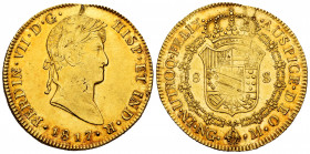 Ferdinand VII (1808-1833). 8 escudos. 1817. Guatemala. M. (Cal-1752). (Cal onza-1209). Au. 27,08 g. Striking defects. Original luster. Very rare. AU. ...