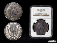 Elizabeth II (1833-1868). 20 reales. 186X. Madrid. (Cal-606). Ag. Silver pattern made by Fernández Pescador. Very beautiful. Slabbed by NGC as PF63. V...