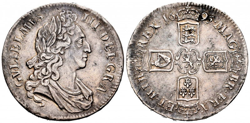 Great Britain. William III. 1 crown. 1695. (Km-486). Ag. 29,80 g. Legend SEPTIMO...