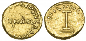 Arab-Byzantine, tremissis, without mint or date (North African type), obv., abbreviated version of non est deus nisi unus cui non socius alius similis...