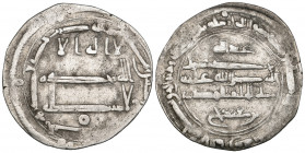 Abbasid, al-Mahdi (158-169h), dirham, al-Yamama 169h, obv., annulet below field, rev., citing ‘Abdallah ibn Sa‘id and with bakh below, 2.75g (Lowick 5...