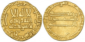 Abbasid, temp. al-Ma’mun (194-218h), dinar, 198h, anonymous type, 4.10g (Bernardi 51; Kazan 112), edge shaved, very fine. Ex Silvio Baldassari Collect...
