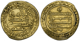 Abbasid, al-Mu‘tamid (256-279h), dinar, Madinat al-Salam 257h, 4.07g (Bernardi 173Jh), edge shaved, about very fine

Estimate: GBP 200 - 250