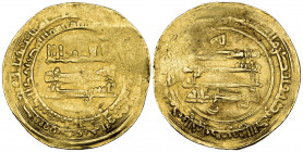 Abbasid, al-Radi (322-329h), dinar, Mah al-Kufa, date unclear (probably 327h), 3.56g (Album 254.1; Bernardi 285Mr), weakly struck at date, fine to goo...