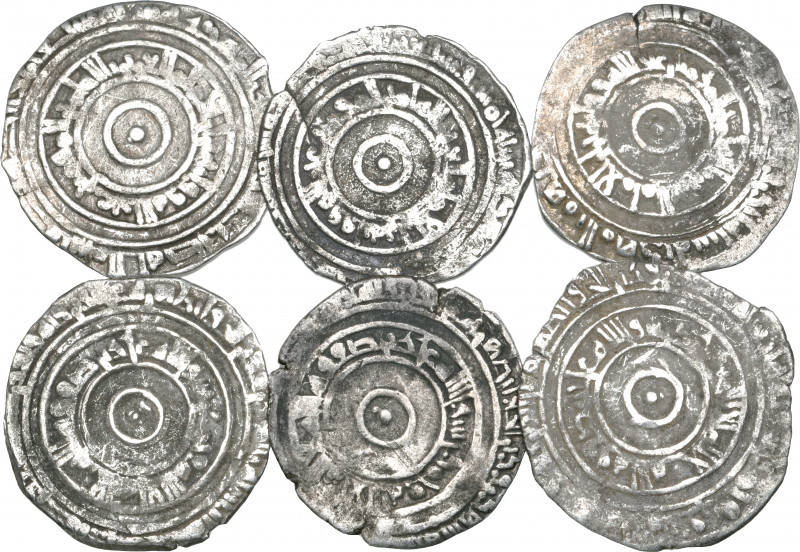 Fatimid, al-‘Aziz (365-386h), half-dirhams (6), al-Mahdiya 369h, 370h, 371h, 375...