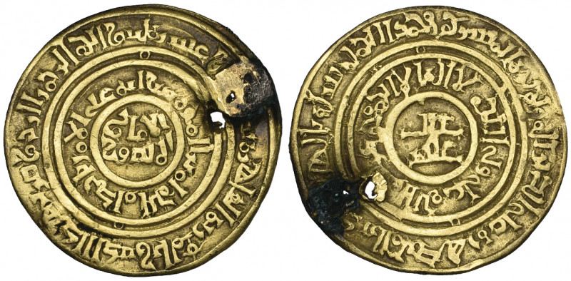 Fatimid, al-Amir (495-524h), dinar, al-Mu‘izziya al-Qahira 51x, 3.52g, pierced a...