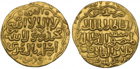 Bahri Mamluk, Qala’un (681-692h), dinar, Dimashq, date off-flan (almost certainly dated 682h), mint-name at top of obverse field, 5.29g (cf Balog 120)...