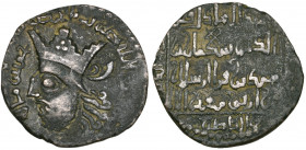 Artuqid of Hisn Kayfa and Amid, Qutb al-Din Sukman b. Muhammad (581-597h), AE dirham, al-Hisn 581h, Sasanian-style bust with mint and date around, rev...