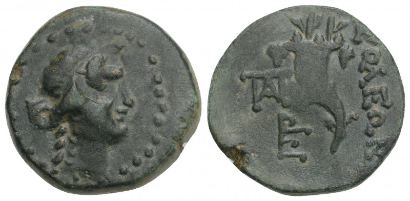 Bronze Æ
Cilicia, Soloi, c. 1st century BC, Head of Artemis right, wearing step...