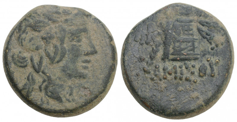 Bronze Æ
Mithradates VI Eupator (120-63 BC), Head of Dionysos right, wearing iv...
