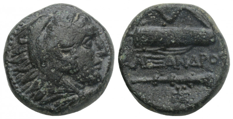 Bronze Æ
Macedon, uncertain mint, c. 336-323 BC, Head of Herakles right, wearin...