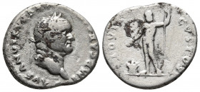 Denarius AR
Vespasianus (69-79), Laureate head of Vespasianus right, Jupiter standing left, sacrificing out of patera over altar and hloding long sce...