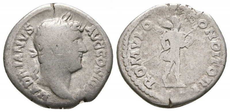 Denarius AR
Hadrian, Romulus,Trophy, Rome
18 mm, 2,64 g