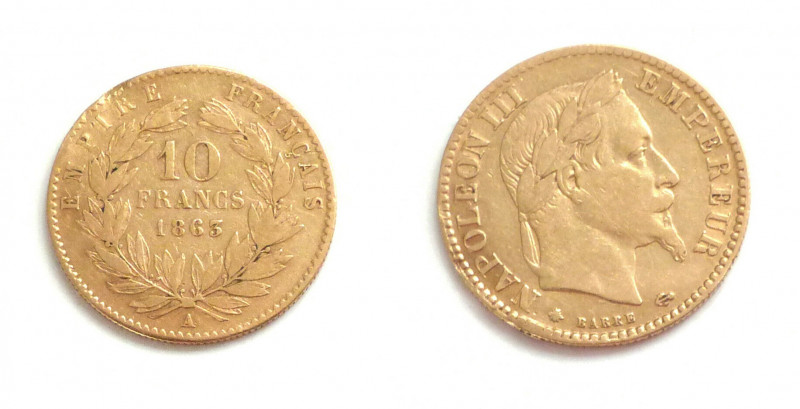 10 Francs AV
France, Napoleon III, 1863, Gold 900/1000
3,23 g