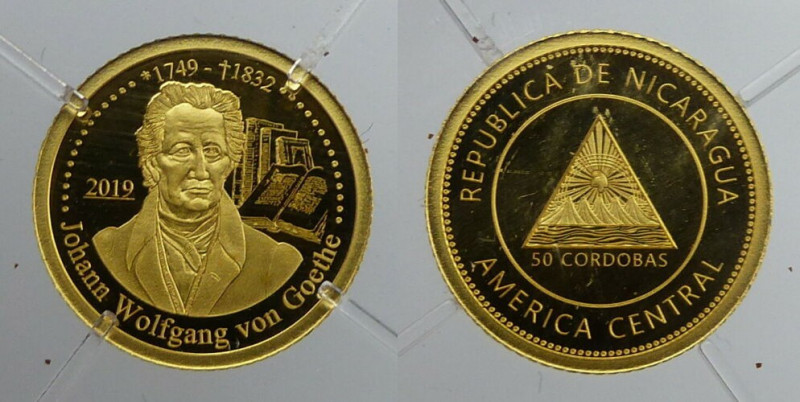 50 Cordobas AV
Nicaragua, J.W. Von Goethe, Gold 999/1000, 2019
XXXXX