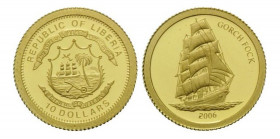 10 Dollars AV
Liberia, Gorch Fock, Gold 999/1000, 2006
14 mm, 0,5 g