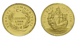 1000000 Lira AV
Piri Reis, 1/25 OZ, Gold 999/1000, 1997
14 mm, 1,24 g