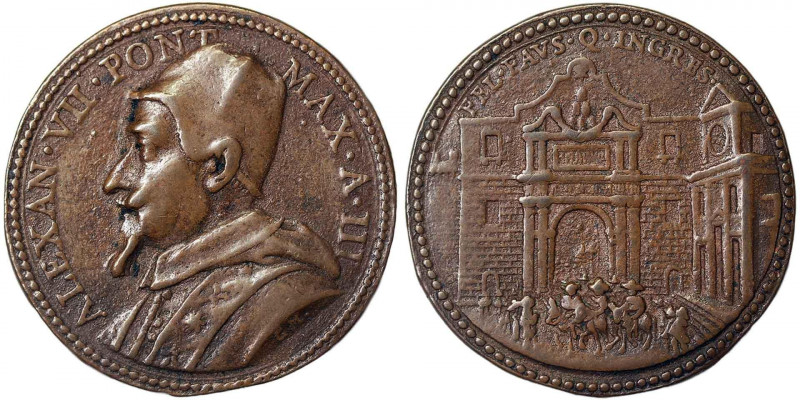Papal State, Alexander VII (1655-1667) Rome 1657, Year III(restrike?), Opus: M.G...