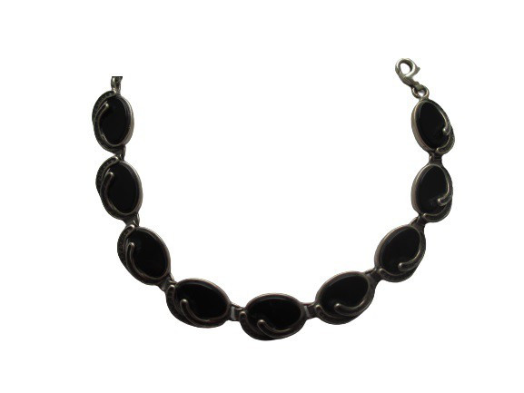 Bracelet, Onyx, 17 cm, 19 g