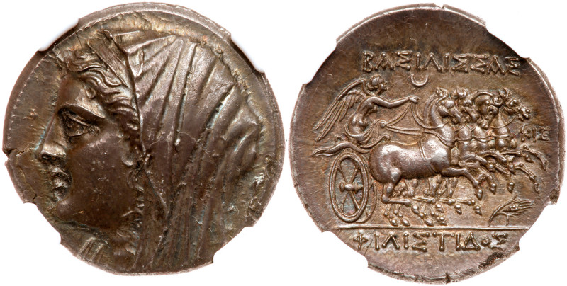Sicily, Syracuse. Philistis, wife of Hieron II. Silver 16 Litrai (13.57 g), 275-...