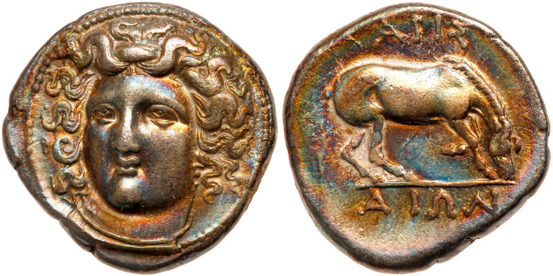 Thessaly, Larissa. Silver Drachm (5.81 g), ca. 356-342 BC. Head of the nymph Lar...