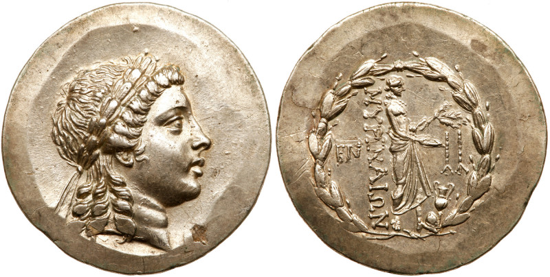 Aeolia, Myrina. Silver Tetradrachm (16.84 gm). ca. 155-145 BC. Laureate head of ...