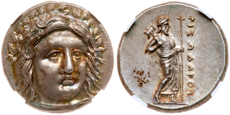 Carian Satraps. Pixodaros. Silver Didrachm (7.03 g), ca. 341/0-336/5 BC. Halikar...