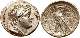 Seleukid Kingdom. Demetrios II Nikator. Silver Tetradrachm (14.01 g), second reign, 129-125 BC. EF