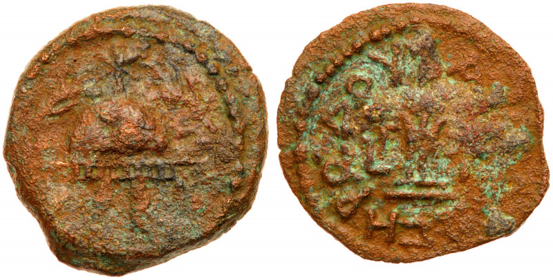 Judea. Herodian Dynasty. Herod I The Great. AE 8 prutot (5.53g), 40-4 BCE. Year ...