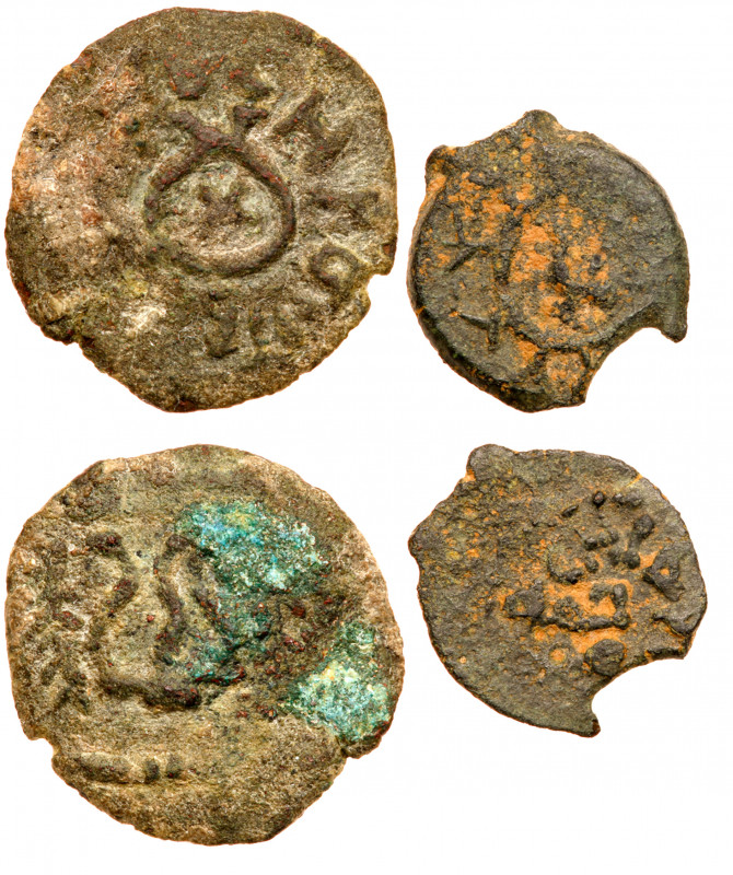 Judea. Herodian Dynasty. Herod I The Great. Group of 3 Bronzes. Consists of: Pru...
